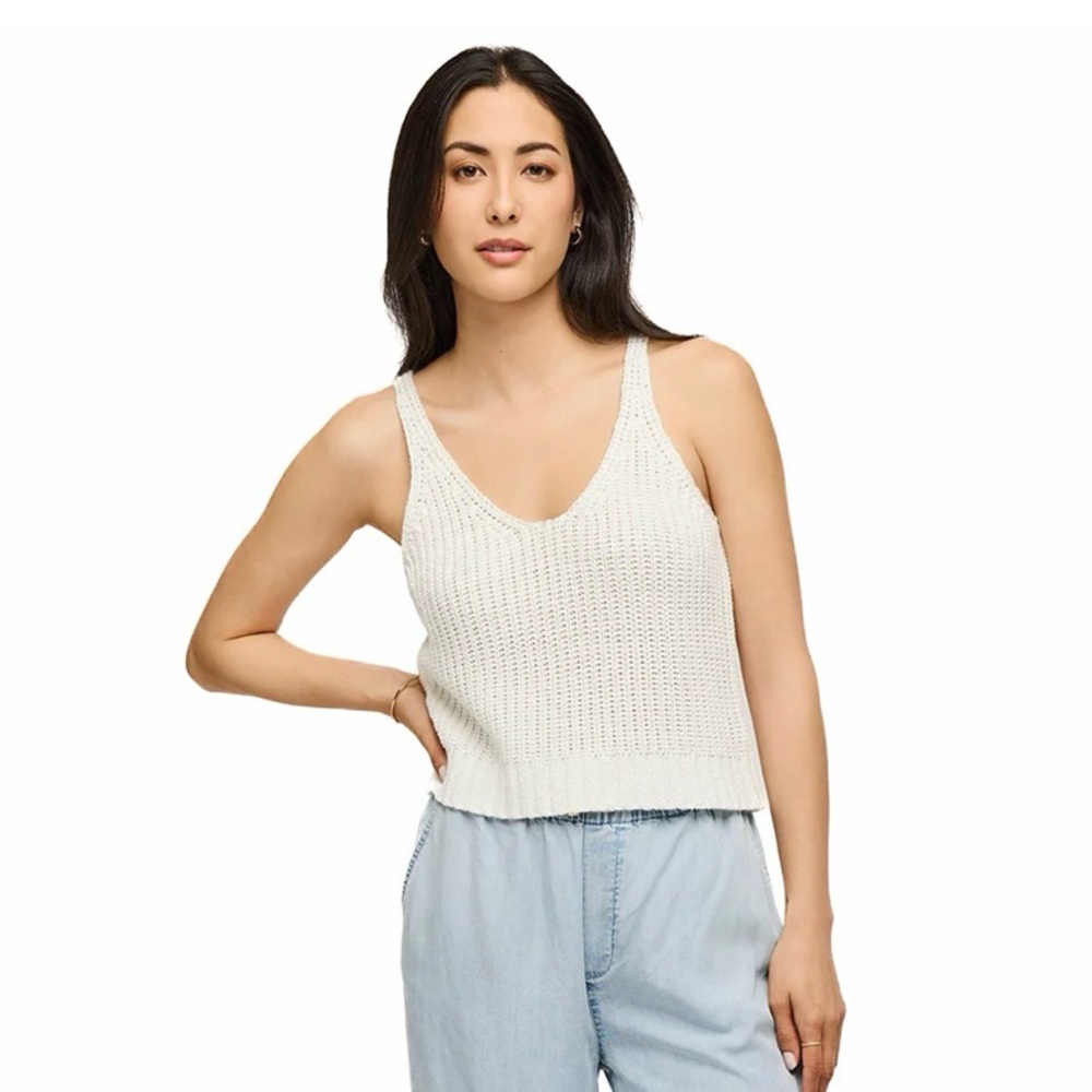 Anthropologie Gentle Fawn White Cream Knit Tank Top Medium